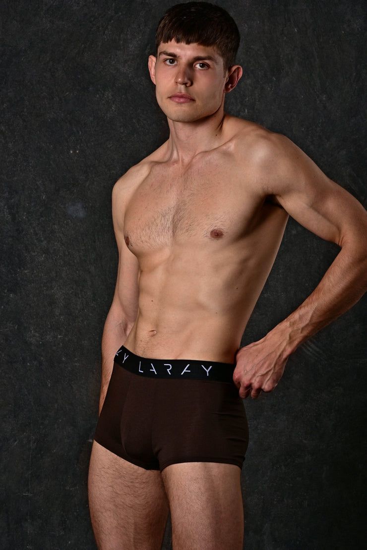 LARAY - Dark Brown Box Cut Briefs 50% OFF