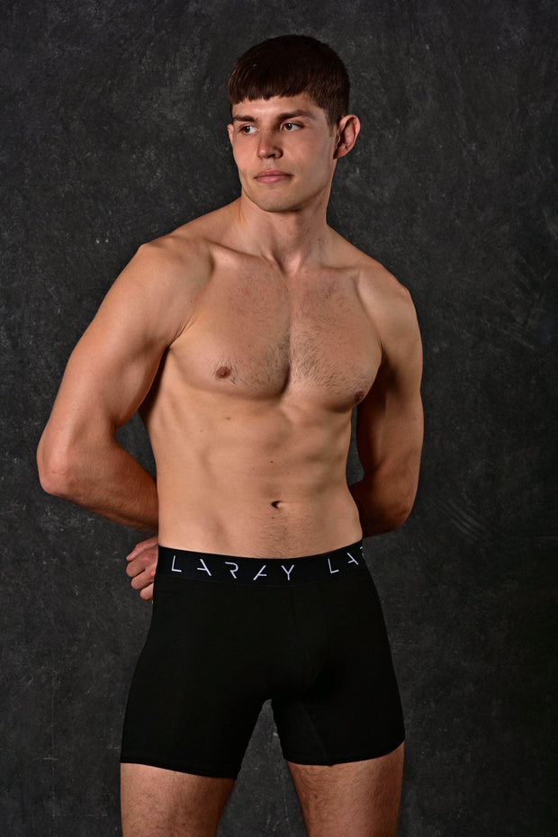 LARAY - Black Performance Boxer Briefs for Men 50% OFF