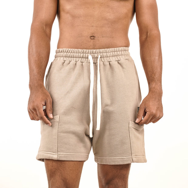 Cotton Taupe Shorts