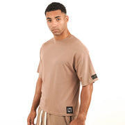 LARAY - 9oz Cotton Relaxed Fit Brown Tee Shirt