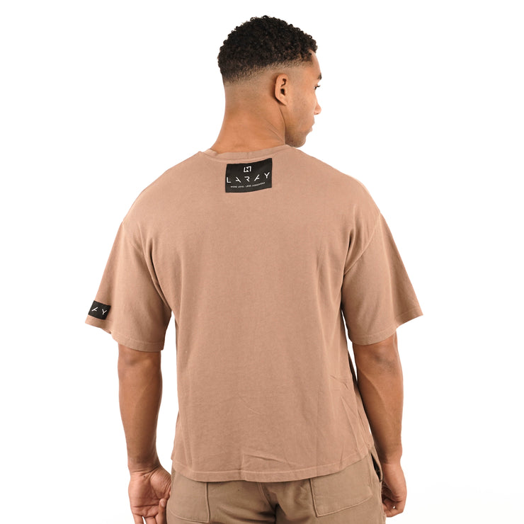 LARAY - 9oz Cotton Relaxed Fit Brown Tee Shirt
