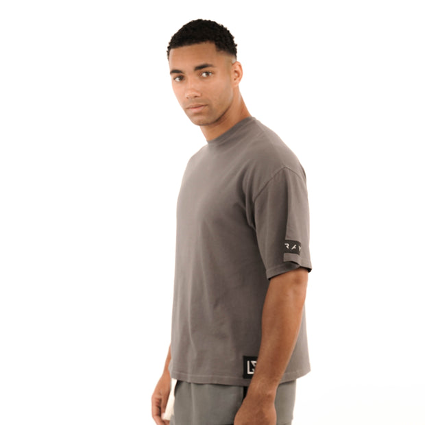 LARAY - 9oz Cotton Relaxed Fit Gray Tee Shirt