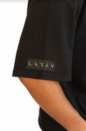 LARAY - 12oz Cotton Boxy Fit Black Tee Shirt