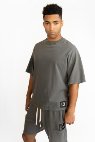 LARAY - 12oz Cotton Boxy Fit Gray Tee Shirt