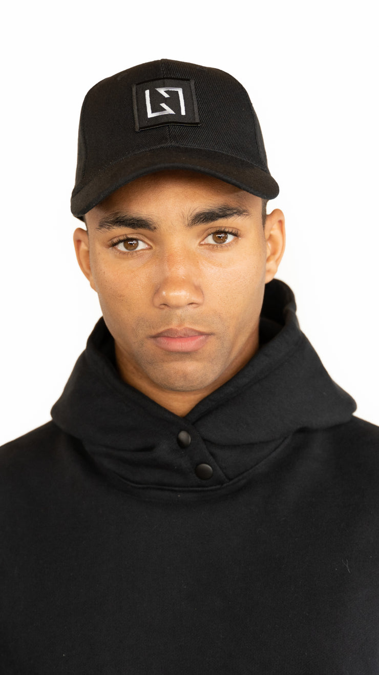 LARAY - Black Oversized French Terry Cotton Hoodie (Heavyweight)